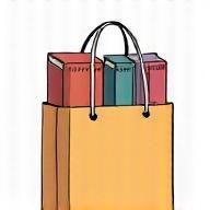Sacola de compras com livros dentro